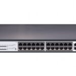 BDCOM S2528P 24 Gb პორტიანი PoE სვიჩი, 4 Gb კომბო პორტი, PoE+ at/af, მაქს. 370W
