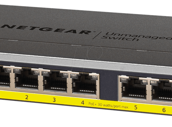 Netgear GS108LP-100EUS 8PT POE/POE+ GIGABIT UNMANAGED SWCH