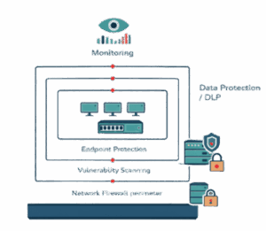 cybersecurity monitoring dashboard - vulnerability scanning and endpoint protection by innocom tbilisi