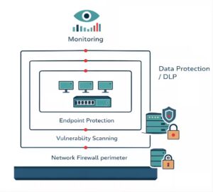 cybersecurity monitoring dashboard - vulnerability scanning and endpoint protection by innocom tbilisi