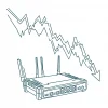 Network router with dropping signal graph — unstable and slow network performance
