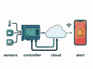 24/7 environment monitoring and control system tracking temperature, humidity, power and access