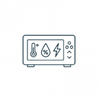 Environment monitoring system dashboard showing temperature, humidity, power and access control in real time